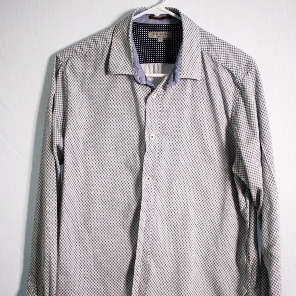 Ted Baker dress shirt black and white.  Size 4 (Medium or 16).